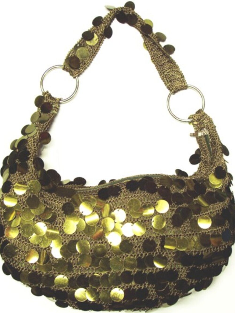 Sequin Handbag, Olive Green Evening Purse, Sparkly Shoulder Bag